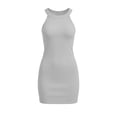 thumbnail image 4 of Hurxie Womens Scoop Neck Tank Dress Summer Soild Sleeveless Casual Mini Dresses Gray,M, 4 of 5