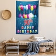thumbnail image 2 of 90th Birthday Decorations Tapestry, Joyful Surprise Party Mood Best Wishes Balloons Swirls Age Ninety, Wall Hanging for Bedroom Living Room Dorm Decor, 60W X 80L Inches, Multicolor, by Ambesonne, 2 of 5
