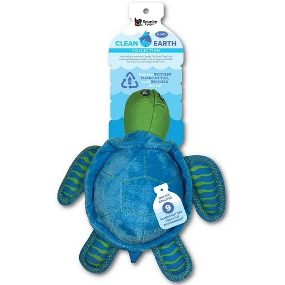 Jouet pour chien tortue en peluche Clean Earth - 100 % durable