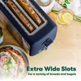 thumbnail image 3 of BELLA tostador de 4 rebanadas, ranura larga y bandeja extraíble para migas, 7 opciones de sombreado con apagado automático, botón de cancelación y recalentamiento, pan tostado y bagel, acero, 3 of 5