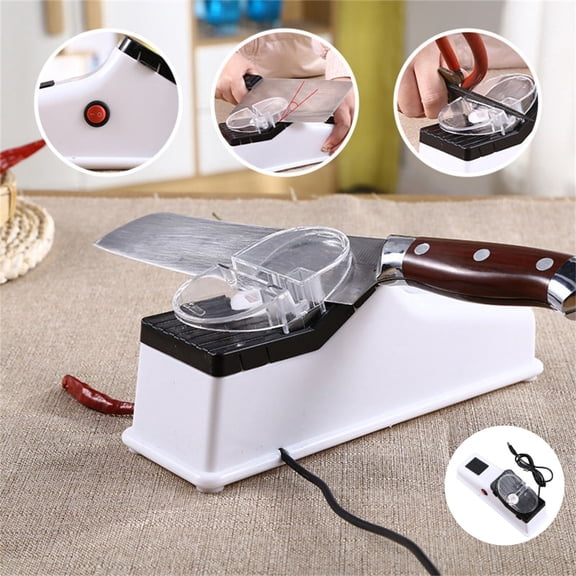 USB Powered Electric Kitchen Knife Sharpener, Fast‑speed Knife Sharpening and Polishing Tool with Protective Transparent Cover