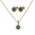 thumbnail image 1 of Set de Joyería LuckyLy Modelo Judy Oro 14k Esmeralda UNITALLA Collar y Aretes, 1 of 6