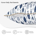 thumbnail image 5 of Fotbe Blue Fish Pattern Velvet Decorative Throw Pillow Covers with Elegant Piping, Soft Plush Cushion Cover for Sofa, Bed, Car, Office-20"x20", 5 of 8