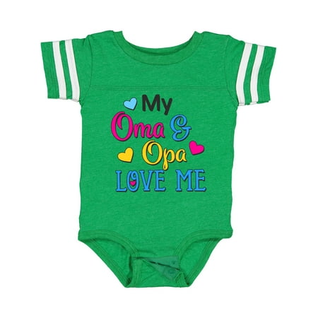 

Inktastic My Oma and Opa Love Me with Hearts Gift Baby Boy or Baby Girl Bodysuit