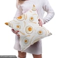 thumbnail image 4 of Ambesonne Egg Fabric by the Yard Upholstery, Fried Eggs Breakfast Pattern, 3 Yards, Marigold Peach and Cream, 4 of 4