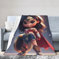 thumbnail image 2 of Manta de franela de Wonder Woman, suave y acogedora manta de felpa para todas las estaciones para niños y niñas, manta ligera y cálida para cama, sofá o viaje, 80 x 60 pulgadas, 2 of 8