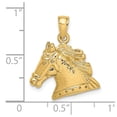 thumbnail image 3 of Auriga Fine Jewelry 14K Yellow Gold Textured Horse Head Charm for Women, 3 of 6
