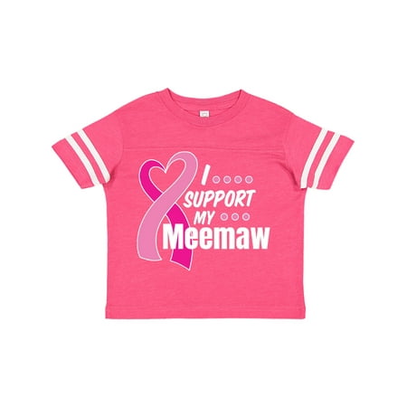 

Inktastic Breast Cancer Awareness I Support My Meemaw with Pink Ribbon Gift Toddler Boy or Toddler Girl T-Shirt