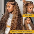 thumbnail image 3 of Peluca ZAMSTA de cabello humano rizado, rubio miel, 13 x 4, HD 180% 26 pulgadas, 3 of 7