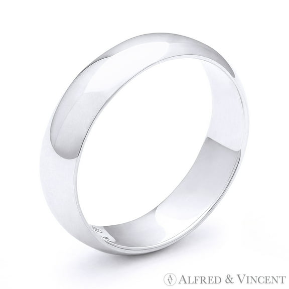 6mm Plain Dome Wedding Band in Plain Solid .925 Sterling Silver