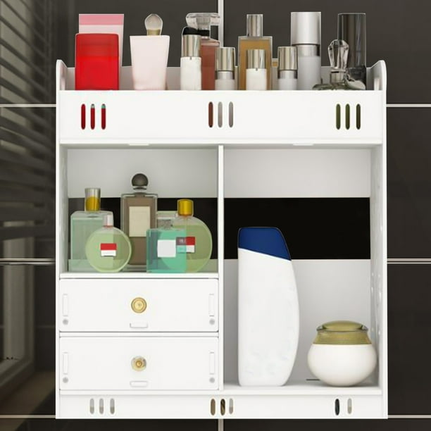Xihbxyly Armario de Almacenamiento de Pared, Diseño Compacto Blanco, Estantería Multiusos, Organizador para Baño y Cocina, Elegante Decoración Del Hogar, Fácil Montaje, Tamaño 43 X 38 X 18 Cm.