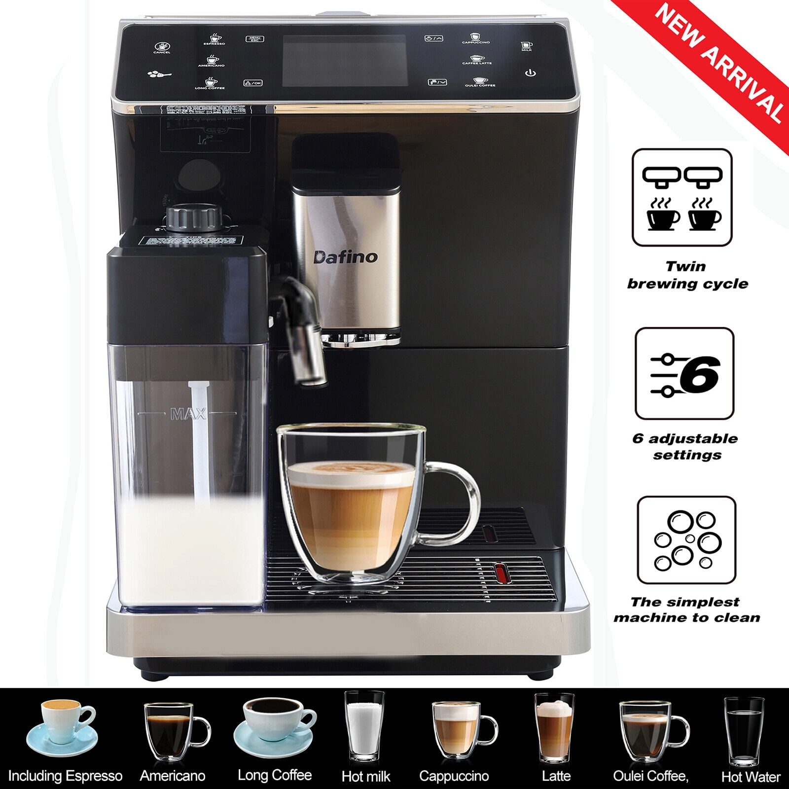 Gebruikelijk Aan helemaal Espresso Maker, 19 Bar Espresso Machine Full Touch Screen Fast Heating  Automatic Espresso Machine, Steam Wand For Latte and Cappuccino 1.7L  Removable Water Tank, 1300W Coffee Maker - Walmart.com