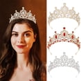 thumbnail image 2 of Exquisite Tiaras Women Crystal Crowns Princess Headpiece for Bridal Parties and Birthday Celebrations, 2 of 8