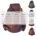 thumbnail image 2 of Gamivast Oversized Hoodies for Men-Plaid Long Sleeve Pullover Sweatshirts Button Drawstring Fall Jackets Blue XXL, 2 of 7