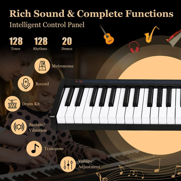 88 Touches Clavier de Piano Numérique Portable Enfants avec Fonction MIDI  et Bluetooth - Costway