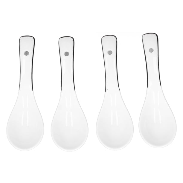 Cuchara de Cocina Jadeshay 4 Cucharas de Cerámica Blanca Cuchara de Café Cuchara de Postre Diseño Exquisito