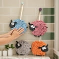 thumbnail image 3 of REGALWOVEN Chenille Hand Towels with Hanging Loop, 1 Pack Funny Bathroom Hand Towel in Sheep Shape, Absorbent Fast Drying Towels Grey 7" x 7", 3 of 4