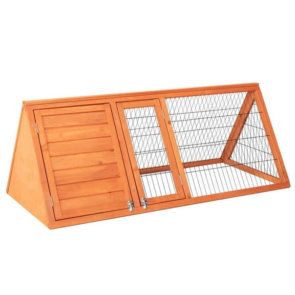 ZephyPaws Wooden 50.4" Rabbit & Guinea Pig Hutch Wooden Chicken House Natural