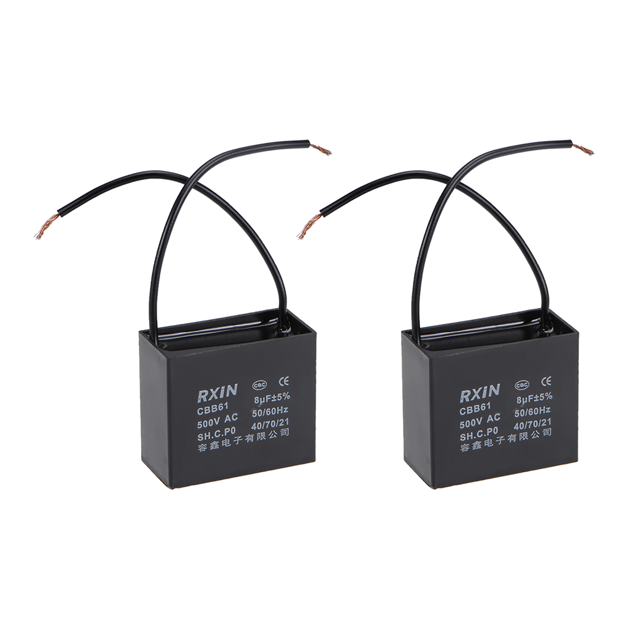 2 Wire Cbb61 Ceiling Fan Capacitor 8uf 500v Ac Metallized