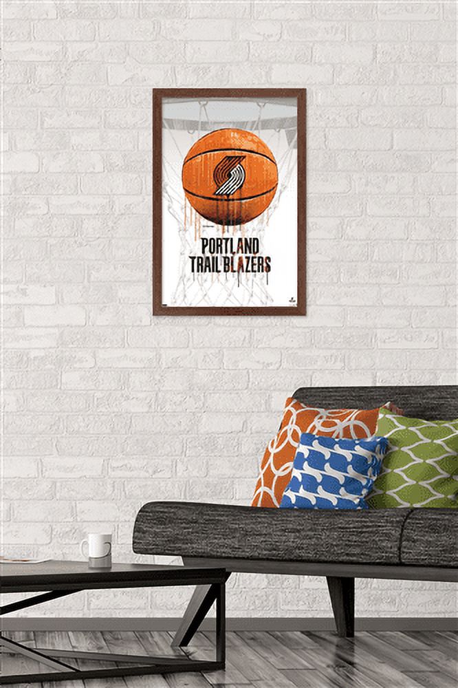 NBA Portland Trail Blazers - Drip Basketball 21 Wall Poster, 14.725" x 22.375", Framed