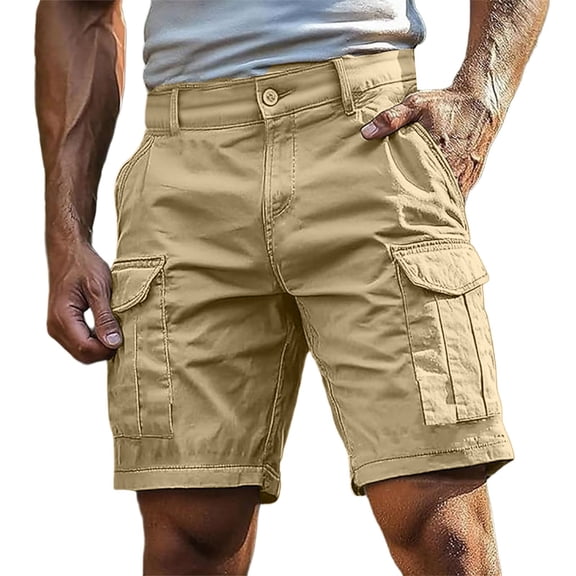 Nestiefly Cargo Shorts for Men Big and Tall Quick Dry Hiking Shorts Fishing Camping Hunting SweatShorts Stretchy Short Pockets Khaki XL