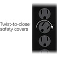 thumbnail image 4 of GE Outlet Surge Protector 2 Pack, 6 Ft Extension Cord, Power Strip, 800 Joules, Twist-to-Close Safety Covers, Black, 54639, 4 of 7