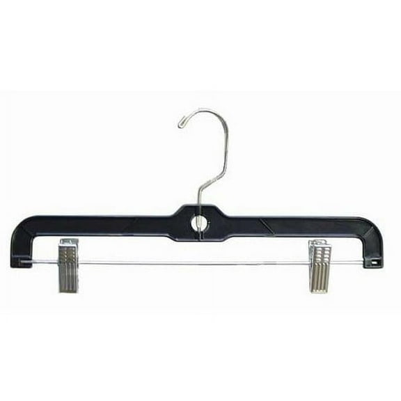 Black Plastic Pant/Skirt Hanger w/ Clips