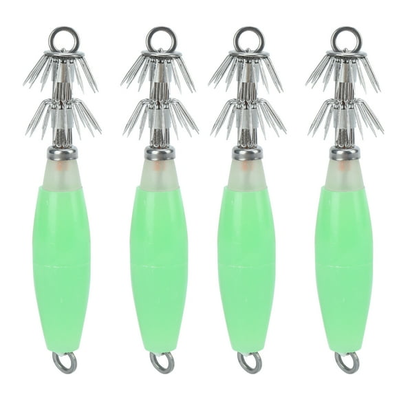 Squid Hook,Shrimp Lures Fishing Saltwater, Squid Jig, Noctilucent Squid Cuttlefish Lure Jigs Fluorescent Fishing Bait Head Hooks