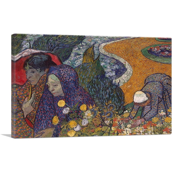 ARTCANVAS Reminiscence of Garden at Etten 1888 Canvas Art Print by Vincent Van Gogh - Size: 26" x 18" (1.50" Deep)