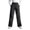 Black, variant on Women's Convertible Cargo Pants Zip-Off Wide Leg Casual Outdoor Utility Trousers with Pockets
