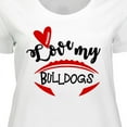 thumbnail image 4 of Inktastic Love My Bulldogs Football Women's Plus Size T-Shirt, 4 of 5