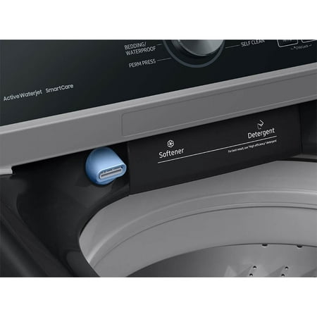 Samsung - 4.4 cu. ft. High-Efficiency Top Load Washer with ActiveWave Agitator and Active WaterJet - Brushed black