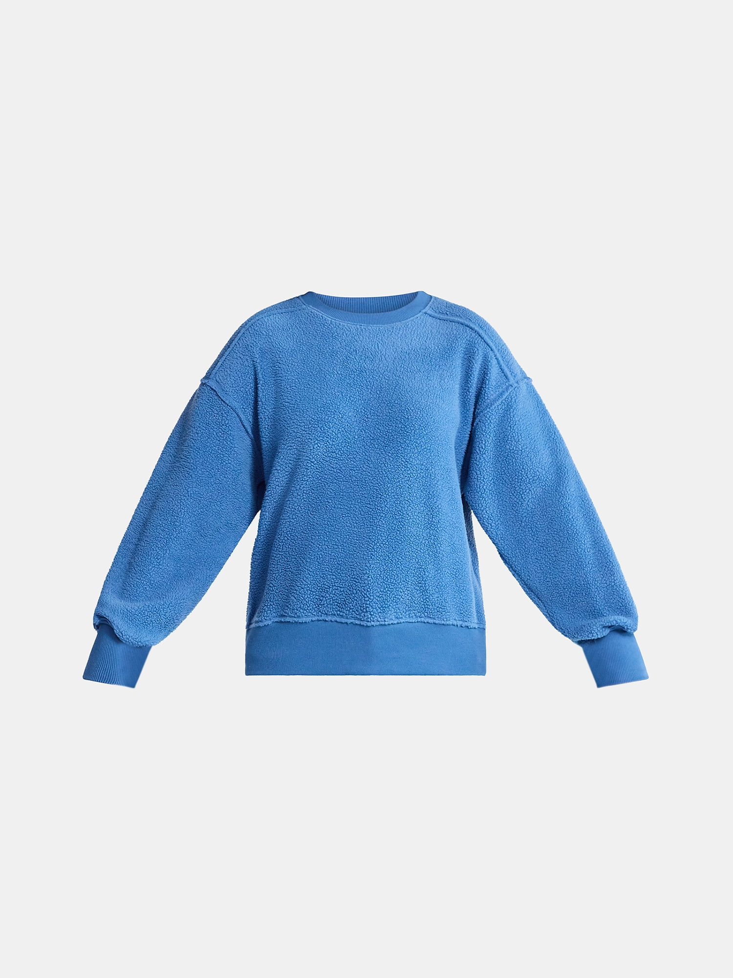Time and Tru Women's Reverse Fleece Pullover Sweatshirt, XS-XXXL