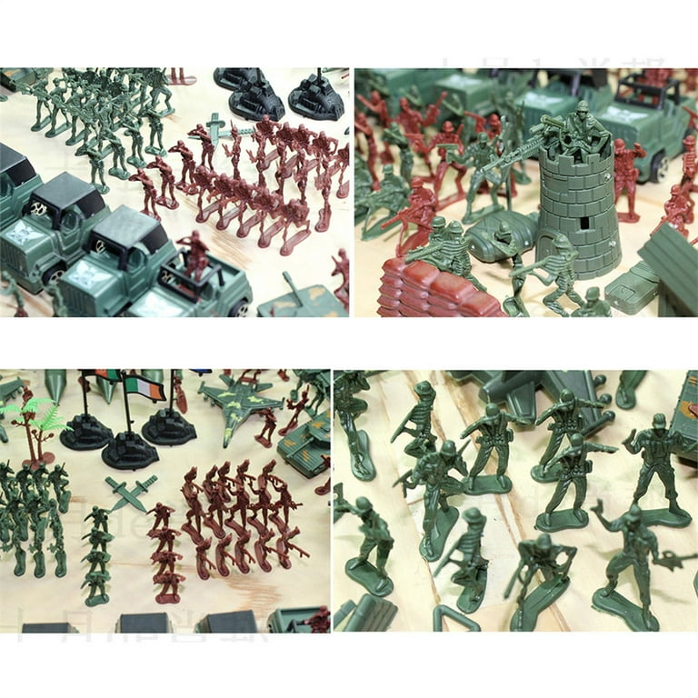 307 Pcs Military Plastic Soldiers Model Toy Army Men Figures Accessories Kit Decor Play Set