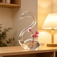 thumbnail image 3 of Graceful Swan Vase, Unique Goose Shaped Glass, Elegant Wedding Centerpiece for Table Floral Decor, Crystal Clear Flower Holder, Romantic Home Accent​, A, 3 of 5