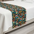 thumbnail image 2 of Dogs Bed Runner, Pattern with Puppy Food Paw Traces Bowls and Toys Veterinary Pet Lover Themed Print, Decorative Accent Bedding Scarf for Hotels Homes and Guestrooms, King, Aqua Black, by Ambesonne, 2 of 2