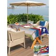 thumbnail image 6 of 60x120 Inch Outdoor Tablecloth with Umbrella Hole Zipper Rectangle Red Blue Flag Rectangular Tablecloths Outside Waterproof Frog Star Summer Ocean Beach Palm Tree Patio Table Cover for Picnic Party, 6 of 8