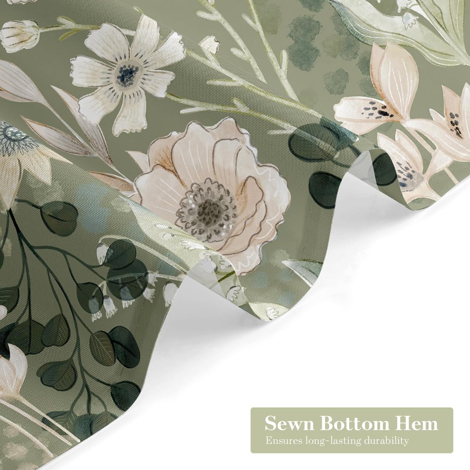 Extra Long Boho Floral Shower Curtain 72 x 84, Spring Leaves Shower Curtain, XL Chic Shower Curtains for Modern Bathroom Decor, Summer Colorful Flower Shower Curtain