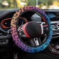 thumbnail image 3 of Uorisanigo Leopard Print Car Steering Wheel Protector 15 Inches Purple Steering Wheel Cover for Women Anti-Slip Car Steering Wheel Cover 15 Inches Flannel Car Accessories Gift for Birthday, 3 of 8