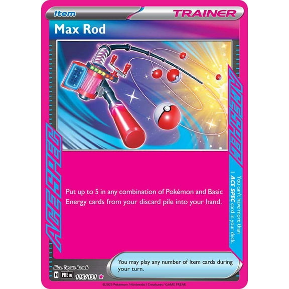 Pokemon Prismatic Evolutions Acespecrare Max Rod #116