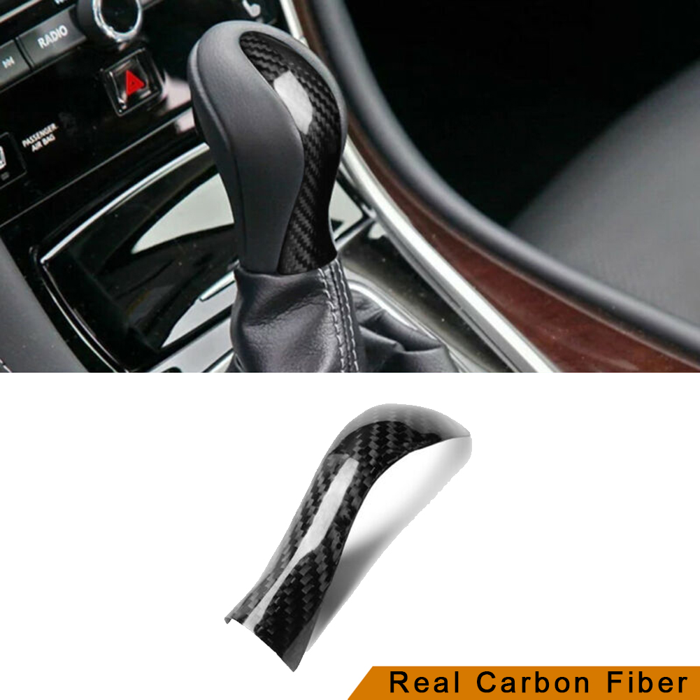 Real Carbon Fiber Inner Gear Shift Knob Cover For Infiniti Q50 Q60 2014