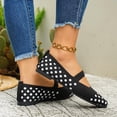 thumbnail image 5 of SuTry Women's Pointed Toe Flats Polka Dot Print Stretch Strap Lightweight Breathable Mesh Comfortable Casual Walking Shoes(41), 5 of 9