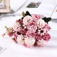 thumbnail image 5 of Artificial Hydrangea Flower, Faux Hydrangea Bouquet, Full Bloom Hydrangea Floral, Realistic Fake Hydrangea, Wedding Table Floral, Long Lasting Floral Bouquet for Home Wedding Table Vase Decoration, 5 of 6