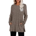 thumbnail image 2 of BILIKEYU Women's Crewneck Long Sleeve Shirts with Pockets, Womens Tops, Sweaters for Women, Fall Clothes for Women, 2 of 4