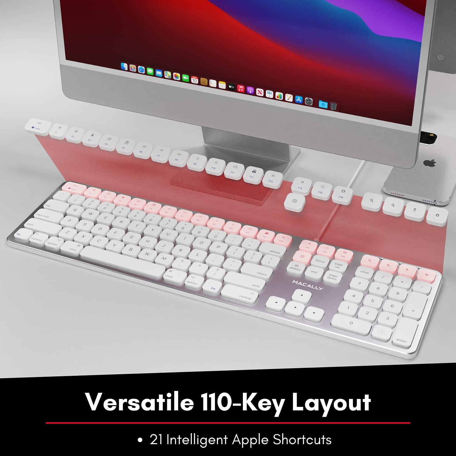  Aluminum USB Wired Keyboard with Numeric Keypad for Apple Mac  Pro, Mini Mac, iMac, iMac Pro, MacBook Pro/Air : Electronics