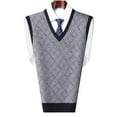 thumbnail image 2 of nsendm Men's Sweater Vests Cotton,Men's Classic Sleeveless V-Neck Vest Style Pullover Sweater, 2 of 9