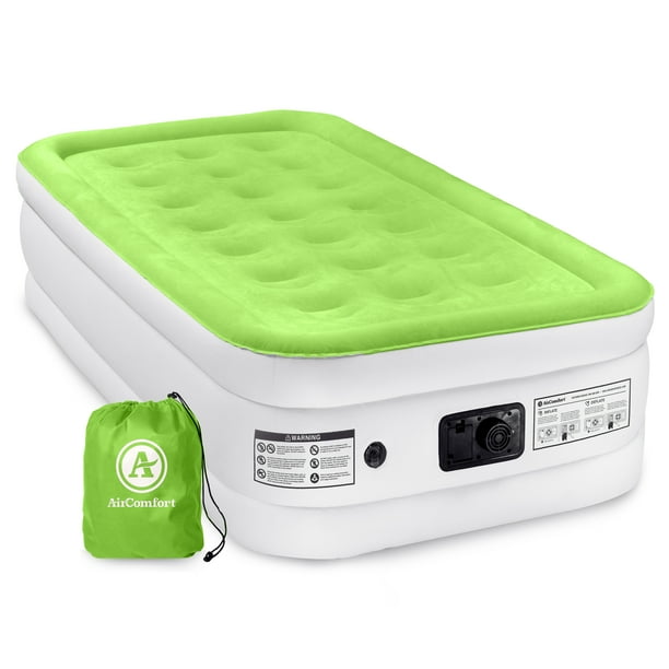 Air Comfort Dream Easy Twin Size Raised Air Mattress with Built-in Pump, 350lb Capacity