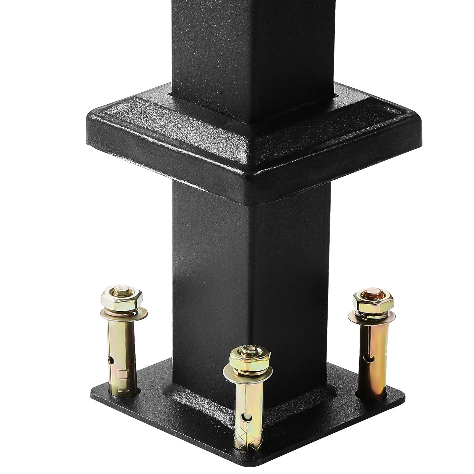 Outdoor Handrails for Steps, 4-5 Step Stair Rail Kit, Black Square Tube with Horizontal Bar, Carbon Steel Support Rails for Seniors, Concrete & Deck Stairs