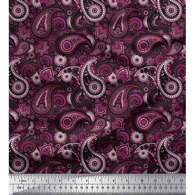 Soimoi Rayon Fabric Floral & Paisley Print Fabric by The Yard 56 Inch Wide