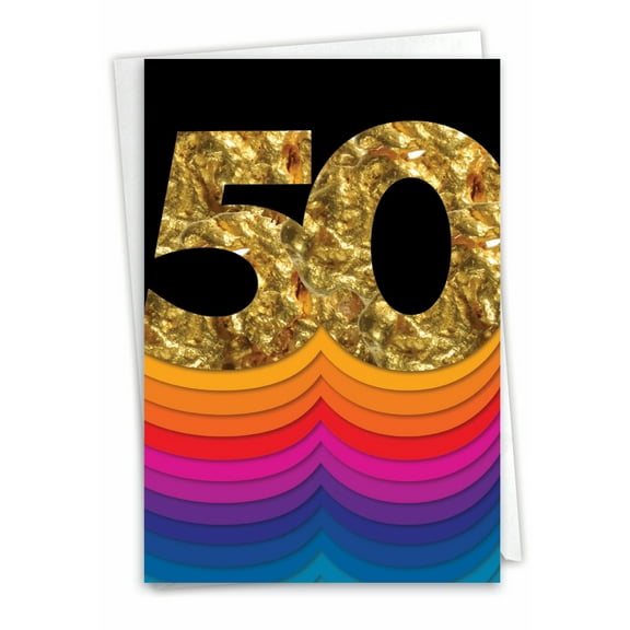 1 Anniversary Card with Envelope - Bold Milestones 50 C6110CMAG